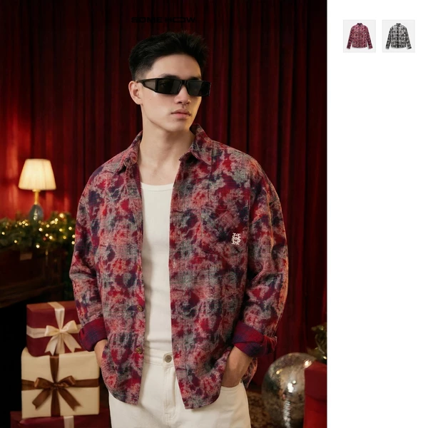 Áo Sơ Mi Nam Oversize Flannel Thêu Logo 3D, Chất Vải Cotton Thoải Mái, SM0192, SOME HOW STORE