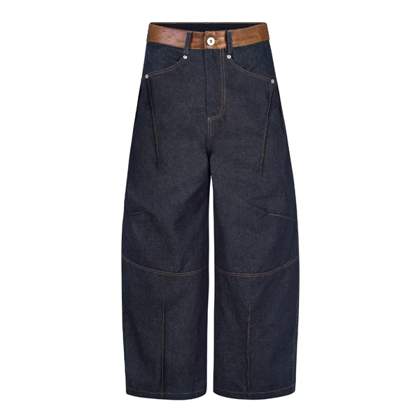 Quần jean Raw Denim phối da - Ivankov Hybrid Symmetry Raw Denim Pants