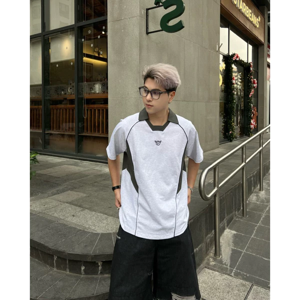 Áo Polo Viền, thêu, ZOMBIE.CLUB, chất thun cotton 270gsm, form dáng oversize,couple unisex, Chính Hãng