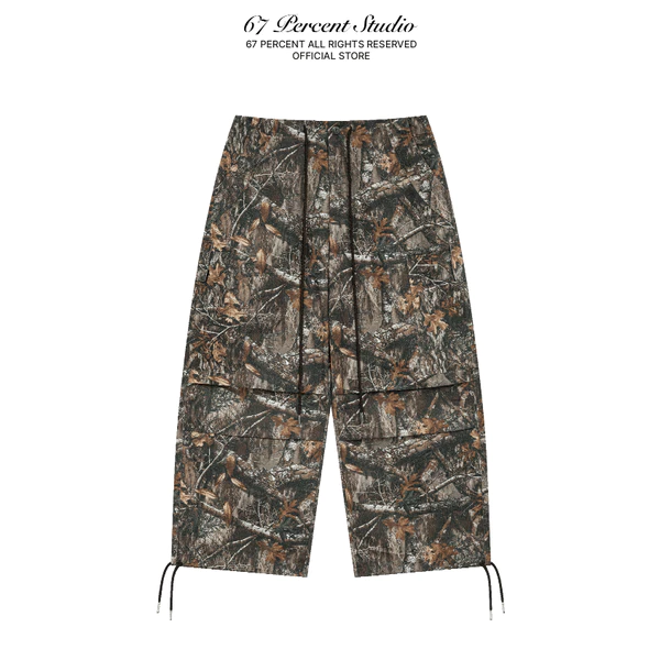 Quần Ống Rộng Hoạ Tiết Camo Cá Tính Chính Hãng 67PERCENT/67% - CAMO LEAF PANTS