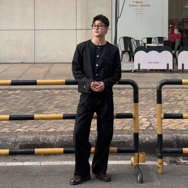 Áo khoác bò nam màu đen không cổ Dylan Jacket by Scott Sor