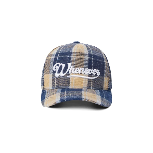 “WHENEVER” NÓN LƯỠI TRAI - PLAID CAP / NAVY