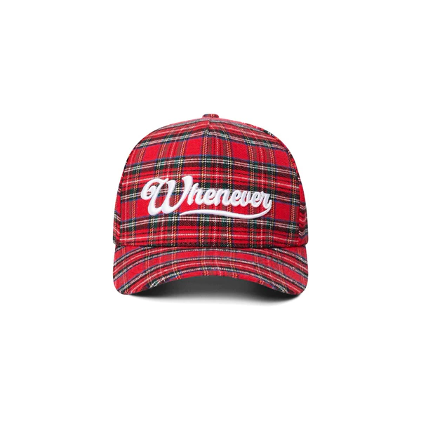 “WHENEVER” NÓN LƯỠI TRAI - PLAID CAP / SCARLET