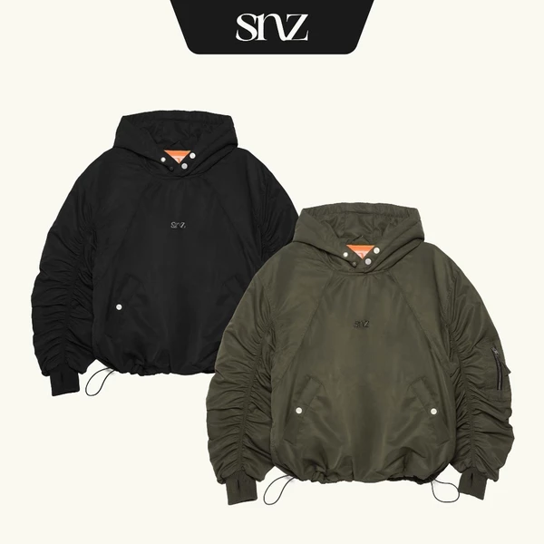 Áo Hoodie Bomber SNAZZY Unisex Vải Gió Pilot Chần Bông Chính Hãng - BOMBER HD