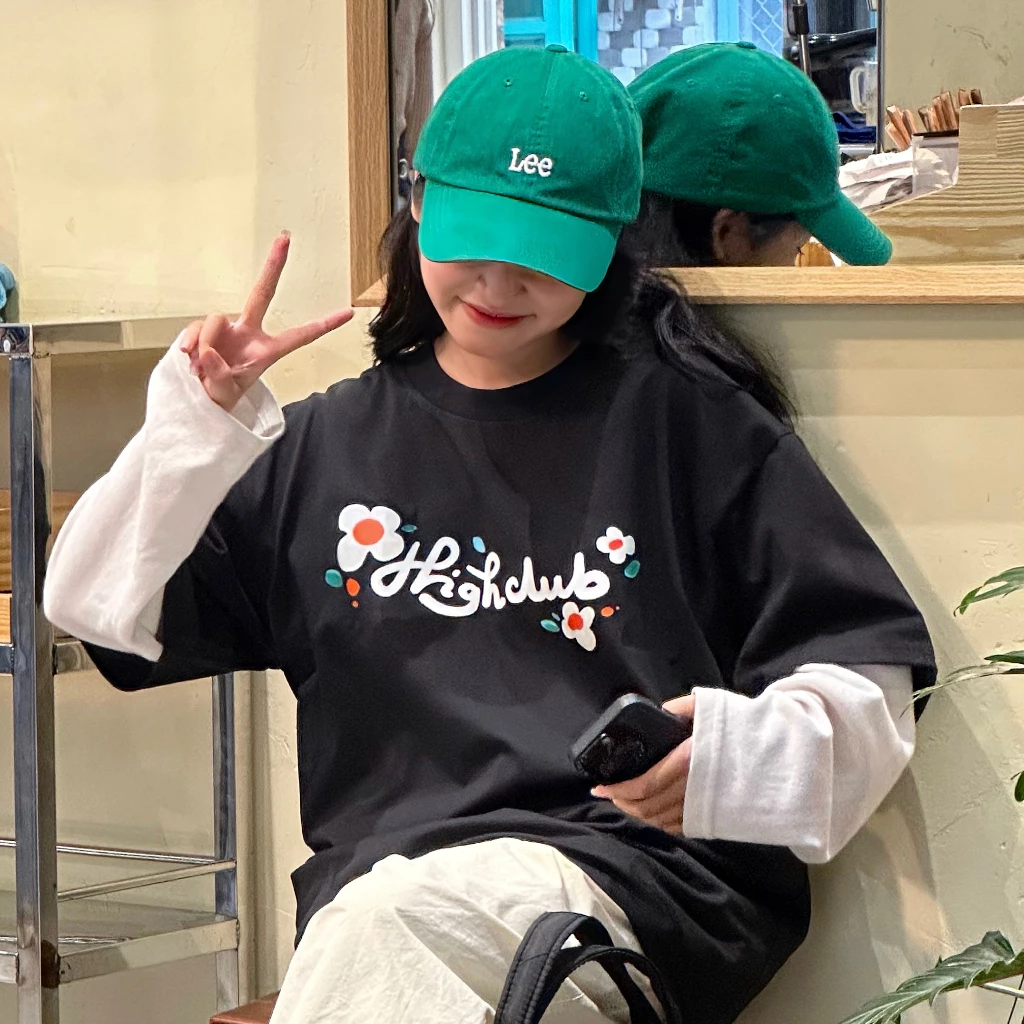 Áo Thun HIGHCLUB YOTC 3 Tay Lỡ Unisex Nam/Nữ ĐEN Cổ Tròn - HIGHCLUB Brand Chính Hãng