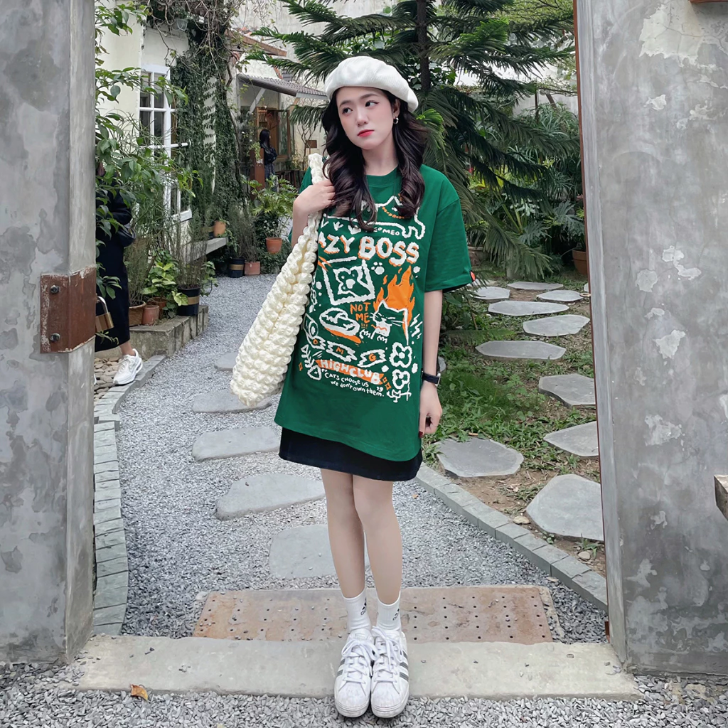 Áo Thun HIGHCLUB YOTC 2 Tay Lỡ Unisex Nam/Nữ XANH LÁ Cổ Tròn - HIGHCLUB Brand Chính Hãng
