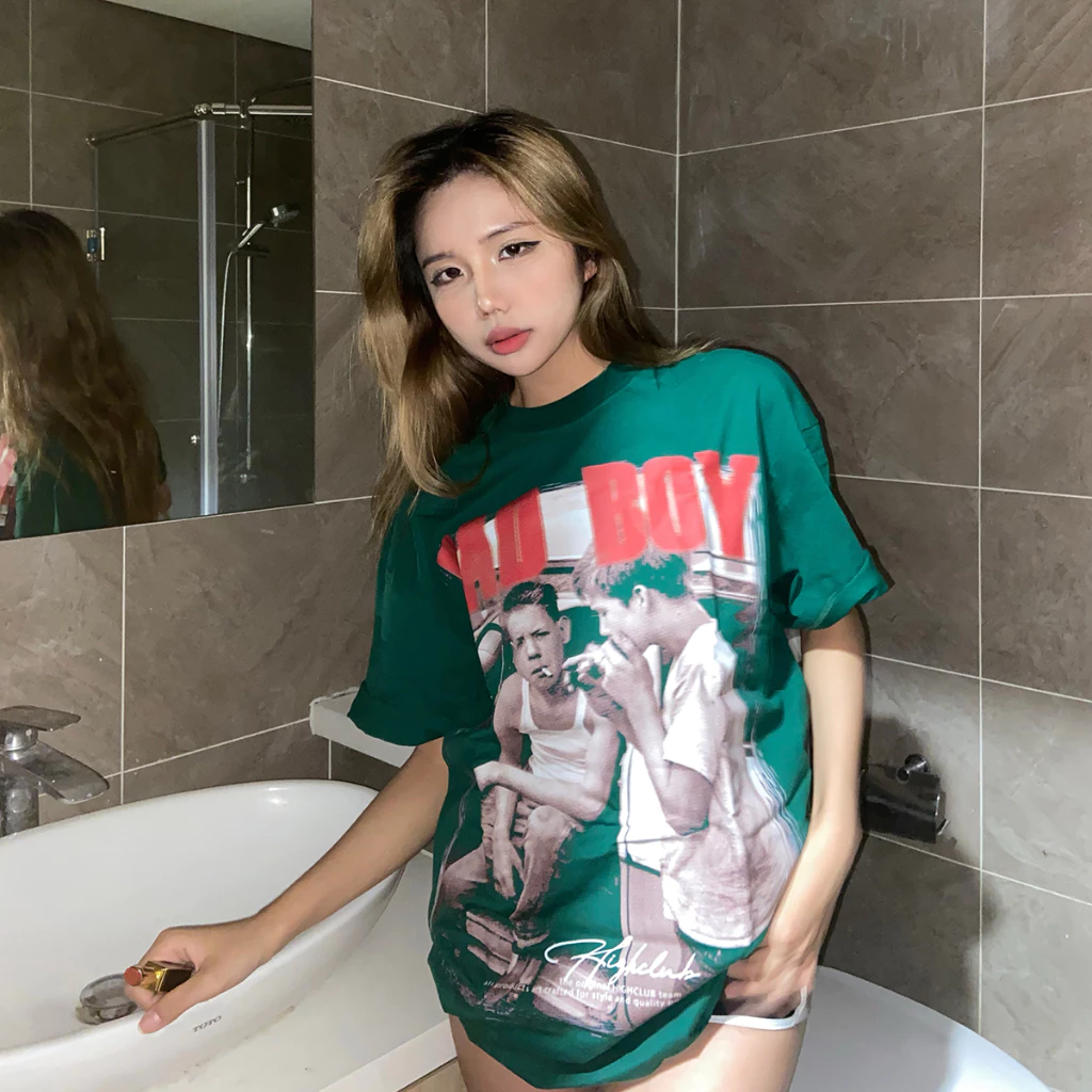 Áo Thun BAD BOY Tay Lỡ Unisex Nam/Nữ ĐEN/XANH Cổ Tròn - HIGHCLUB Brand Chính Hãng