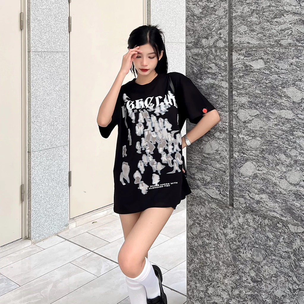 Áo Thun GREY PEOPLE Tay Lỡ Unisex Nam/Nữ ĐEN/NÂU Cổ Tròn - HIGHCLUB Brand Chính Hãng