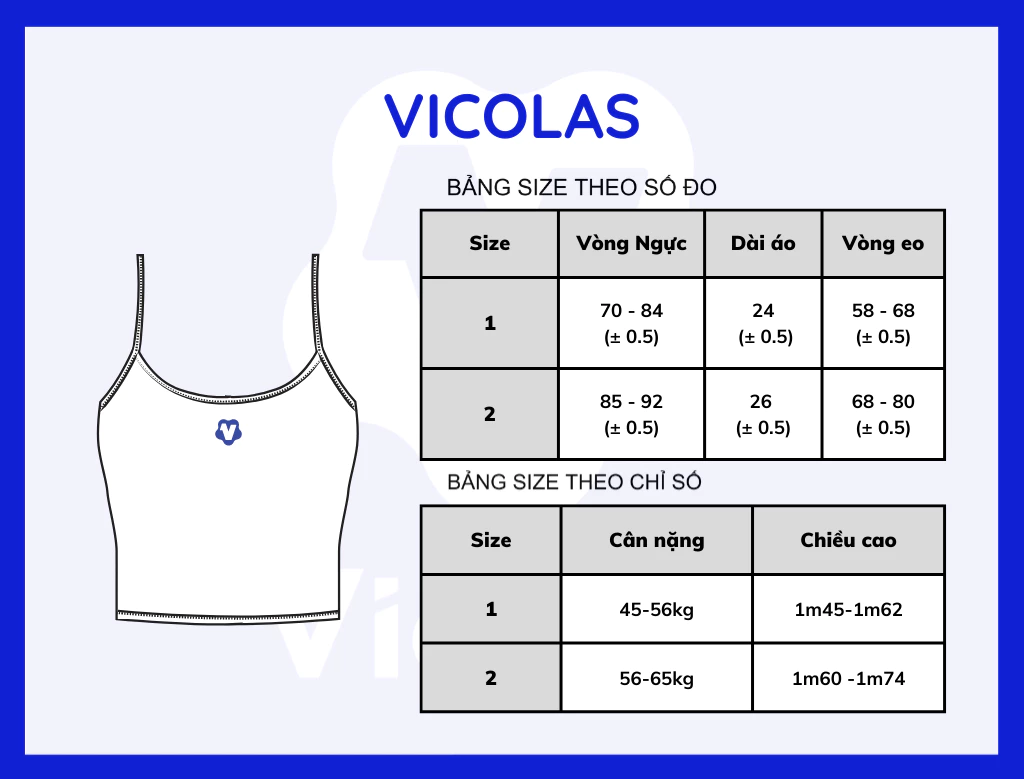 Áo hai dây croptop nữ Vicolas thun gân co giãn thoáng mát tôn dáng - VICO13 [HÌNH THÊU RANDOM TRÊN ÁO]