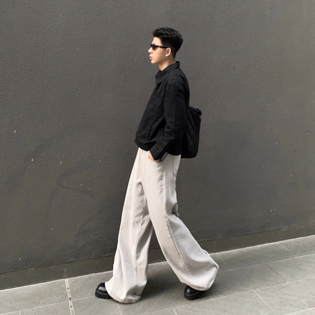 ÁO KHOÁC - BOXY JACKET KAKI ZIP HIDDEN ESSTIAL