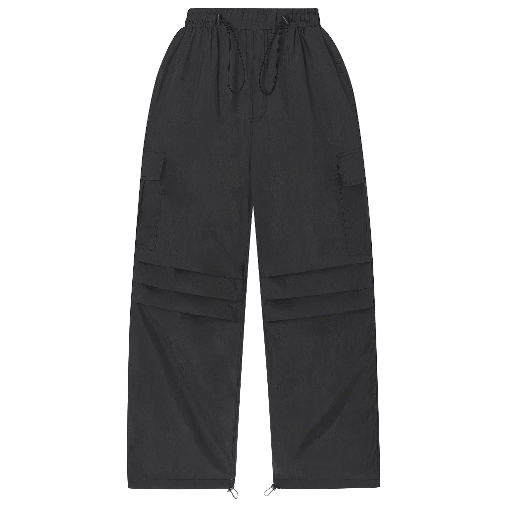 Quần dài màu đen, be, grey form ống rộng, OILSKIN HUGU - chất liệu dù thoáng mát unisex