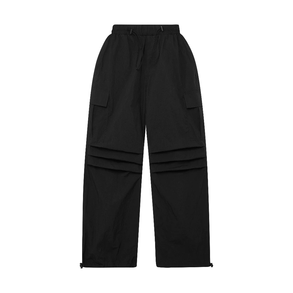 Quần dài màu đen, be, grey form ống rộng, OILSKIN HUGU - chất liệu dù thoáng mát unisex