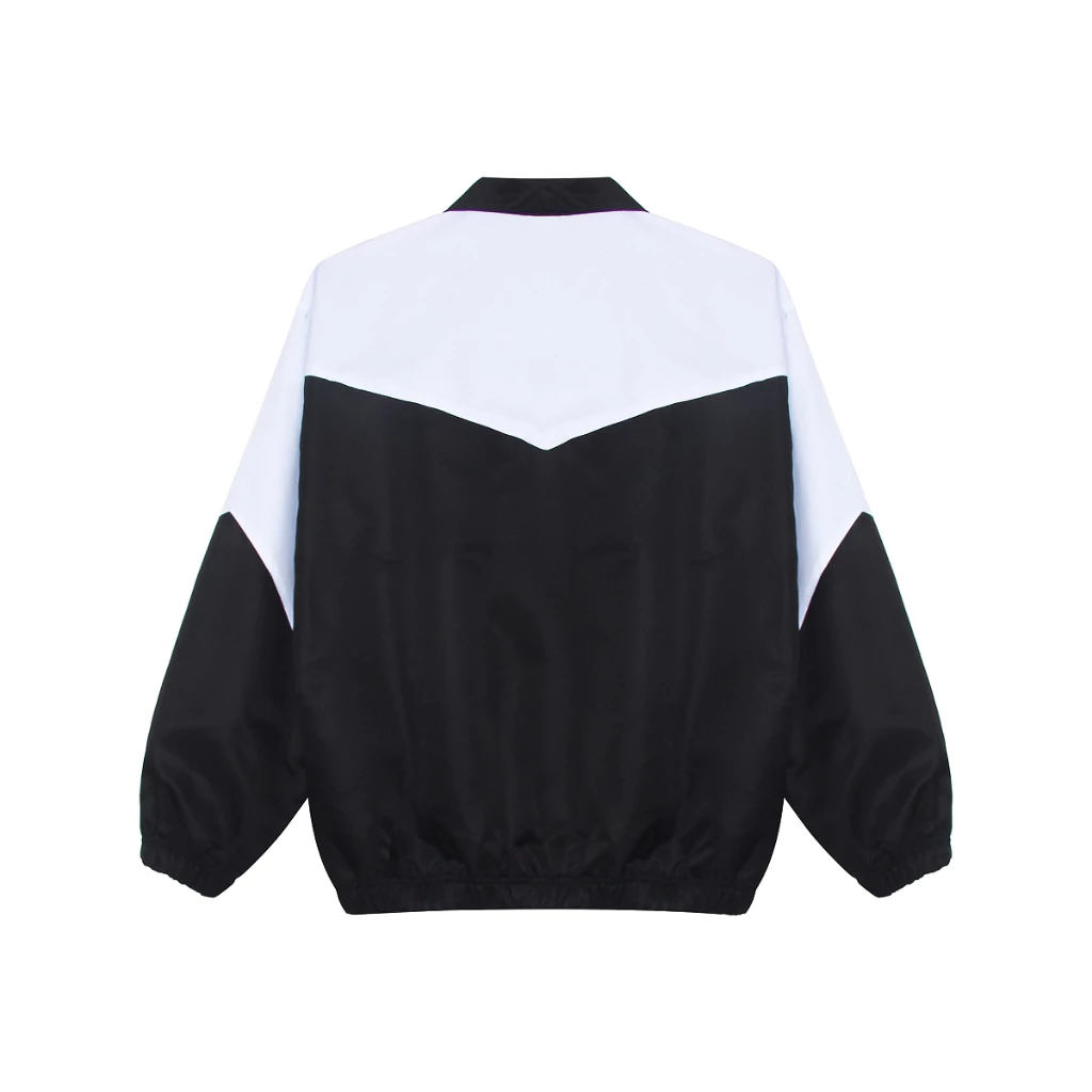 Áo khoác dù nam trắng đen HUGU - JERSY PARACHUTE JACKET - form rộng thoáng mát