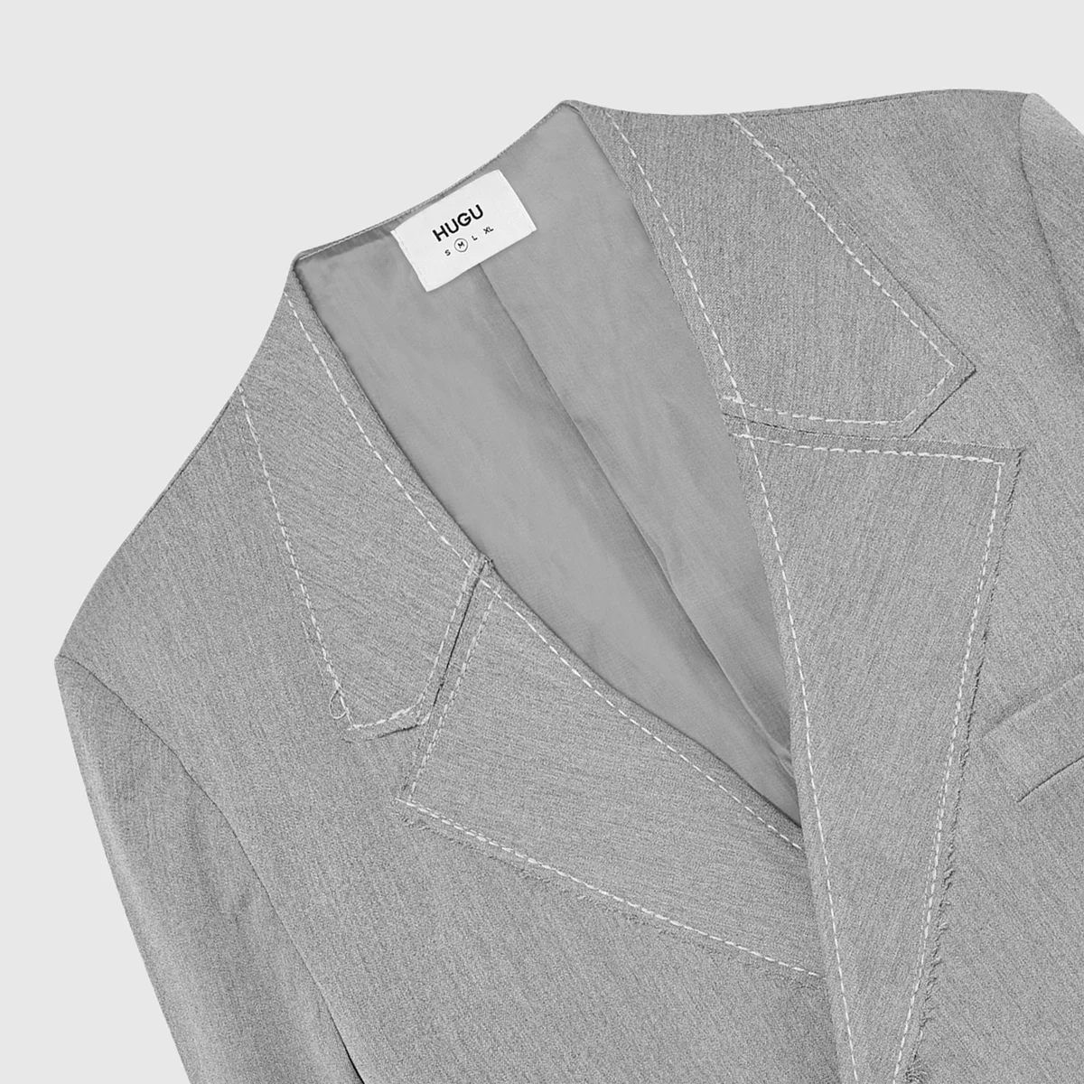 Áo blazer vest nam dài tay thời trang Grey HUGU form rộng chất vải fresco cao cấp thoáng mát