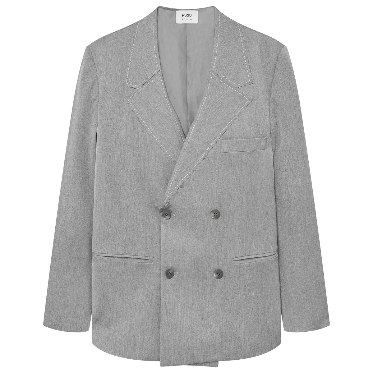 Áo blazer vest nam dài tay thời trang Grey HUGU form rộng chất vải fresco cao cấp thoáng mát