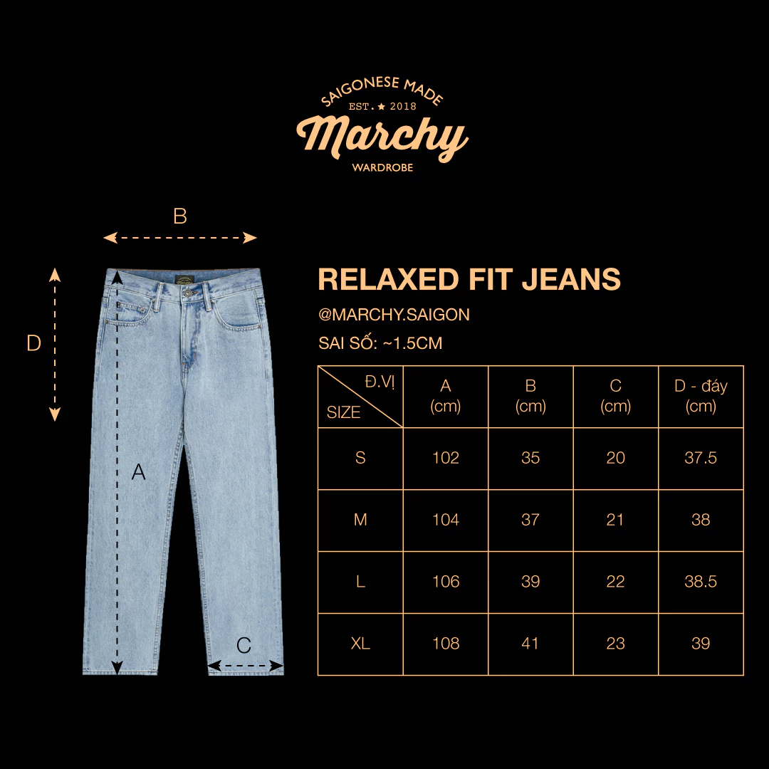 MARCHY - RELAXED FIT JEANS - Quần jeans ống suông thoải mái