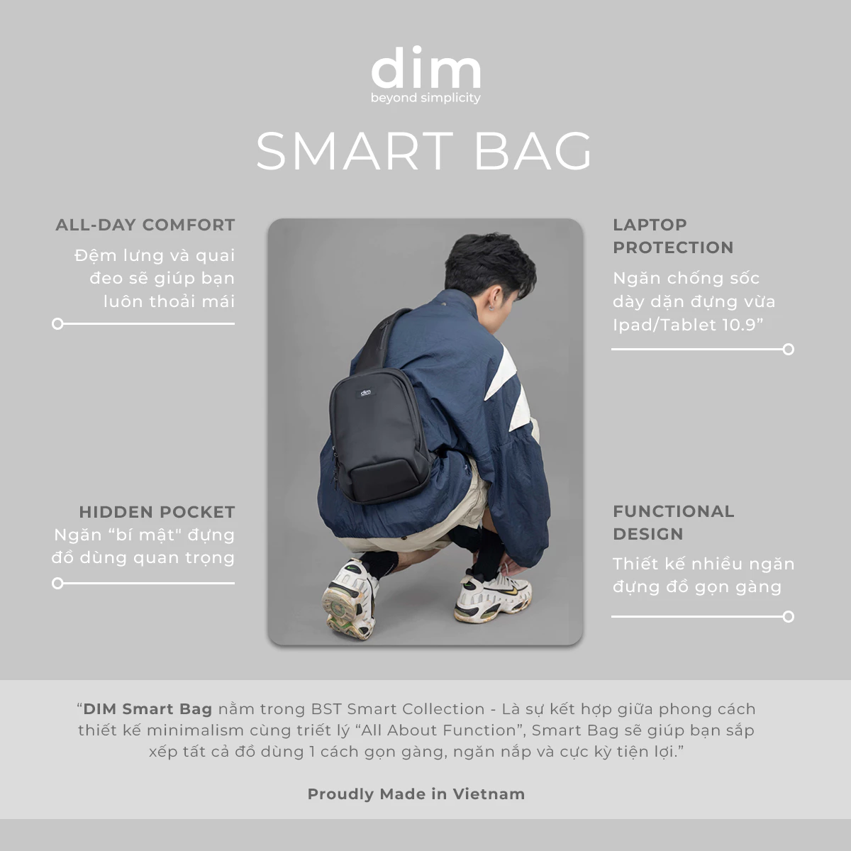 Túi đeo chéo DIM Smart Bag
