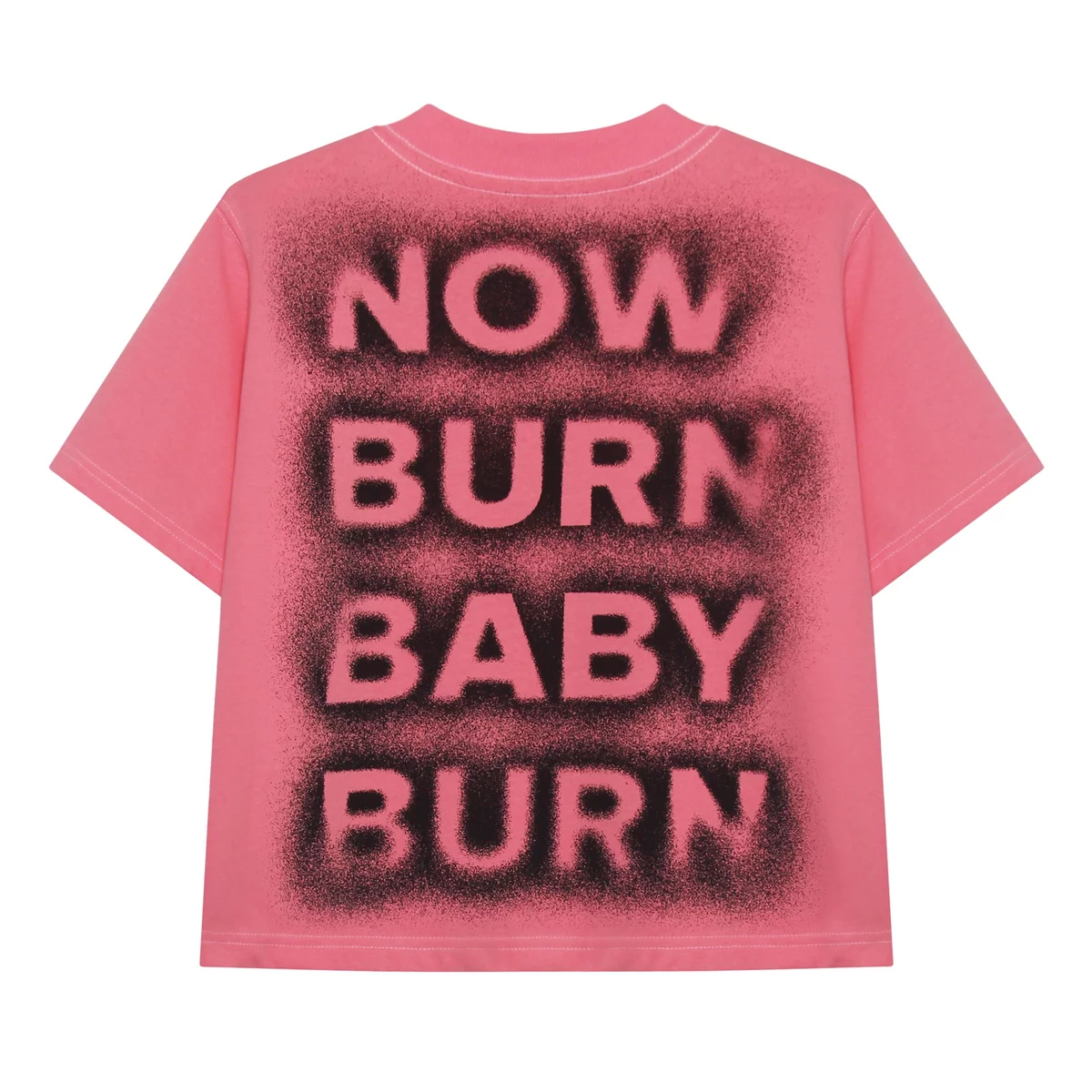 Áo thun cotton 2 chiều màu đen,hồng form boxy - baby tee unisex local brand HUGU - NOW BURN BABY BURN