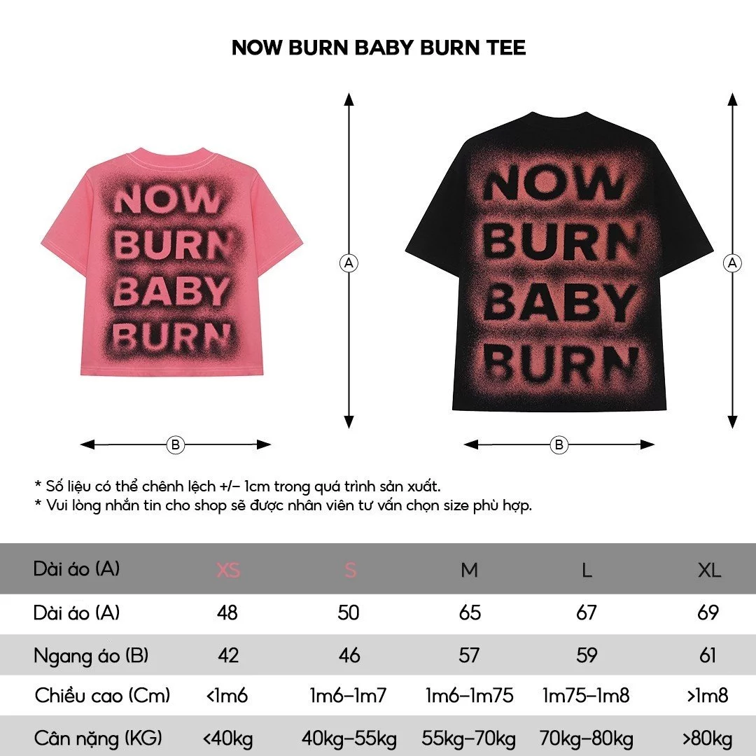 Áo thun cotton 2 chiều màu đen,hồng form boxy - baby tee unisex local brand HUGU - NOW BURN BABY BURN