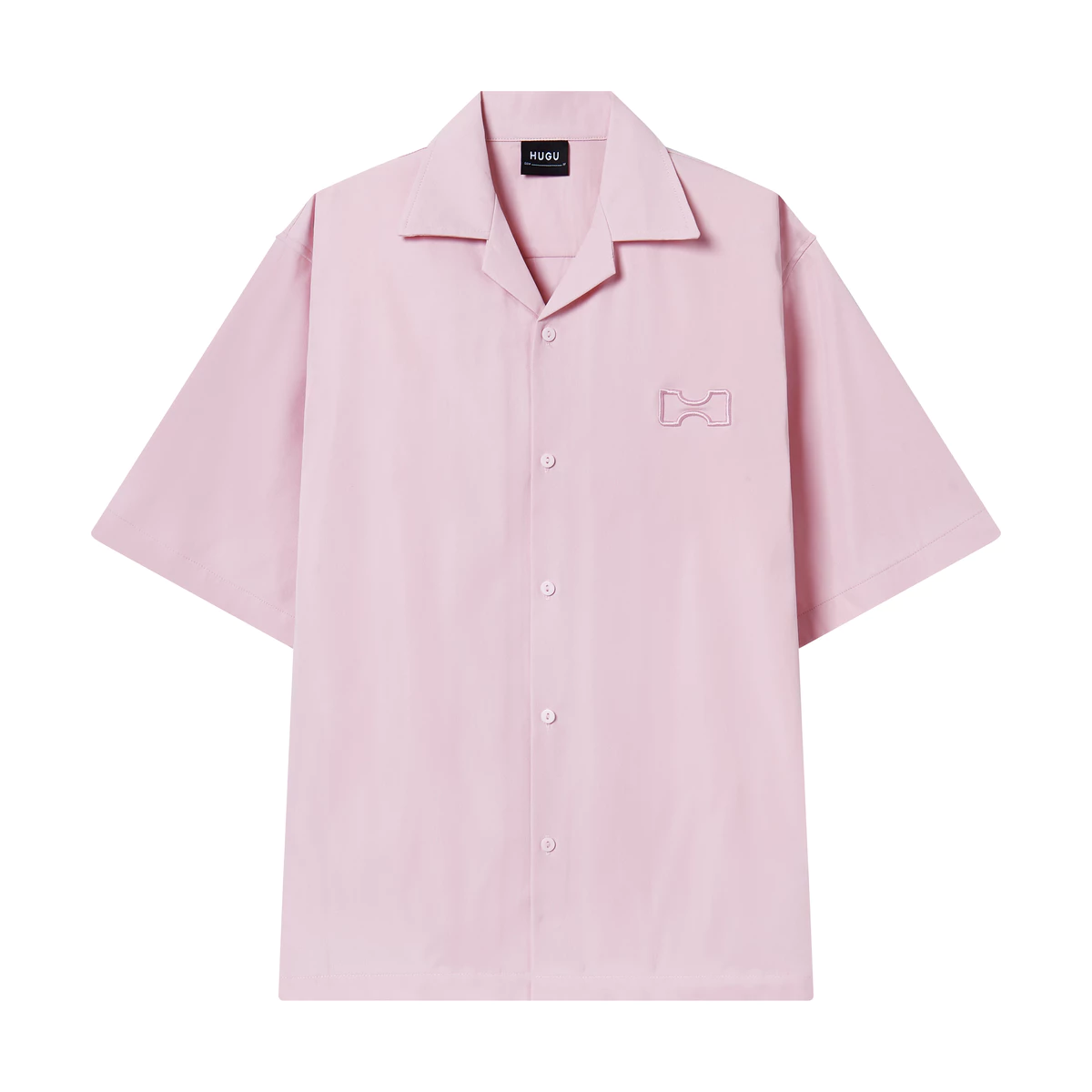 Áo sơ mi kaki Hàn màu đen, trắng, form regular thêu logo basic unisex local brand HUGU - HUGU BASIC SHIRT - SS2