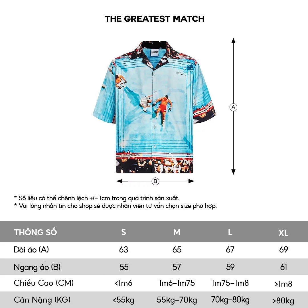 Áo sơ mi tay ngắn họa tiết cuban shirt local brand HUGU - THE GREATEST MATCH - vải lụa, form regular, in chuyển nhiệt
