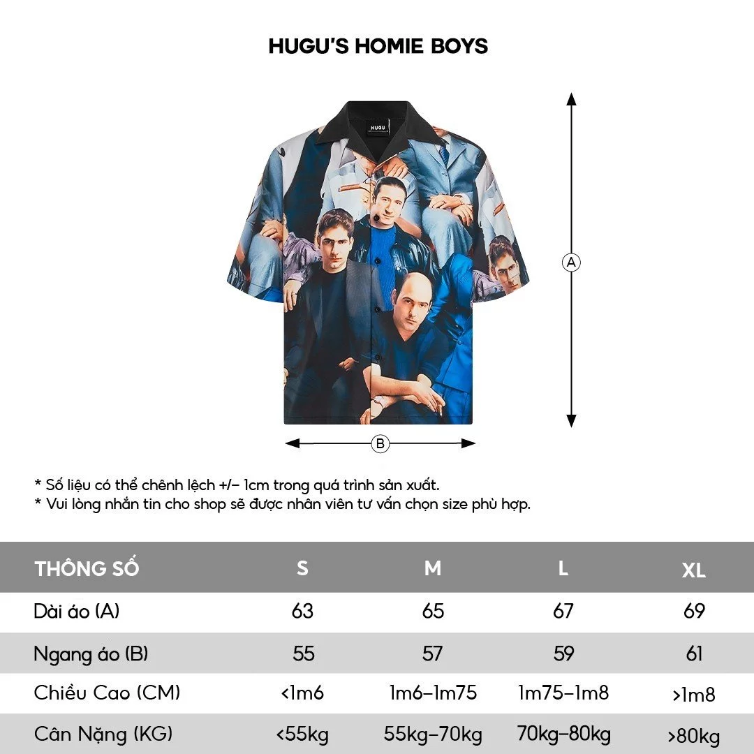 Áo sơ mi họa tiết cuban shirt local brand HUGU - HUGU'S HOMIE BOYS - vải lụa, form regular, in chuyển nhiệt, chữ thêu