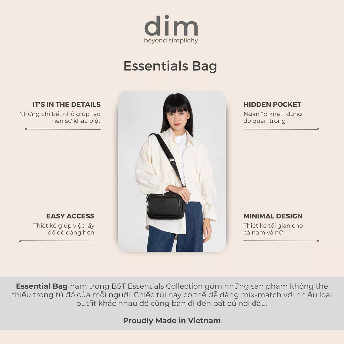 Túi đeo chéo DIM Essential Bag