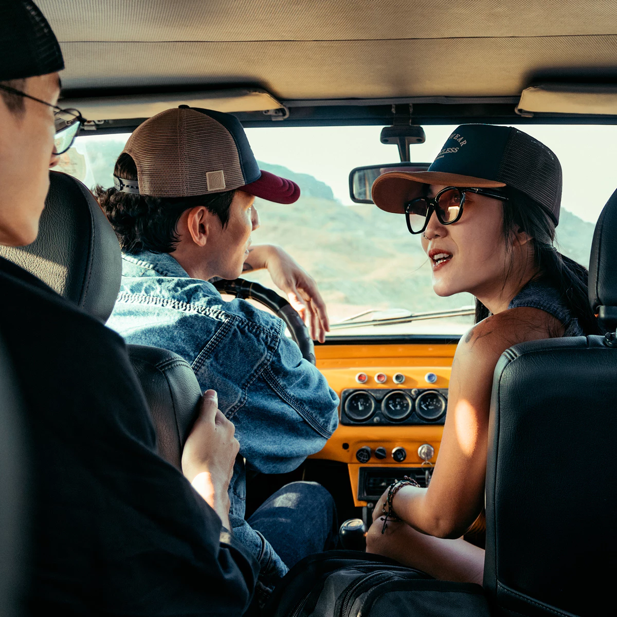 Mũ/Nón Lưỡi Trai Unisex Thương hiệu Recklesstripwear Lifestyle Trucker Cap Vải Kaki Cotton, Artwork in ép nhiệt nổi