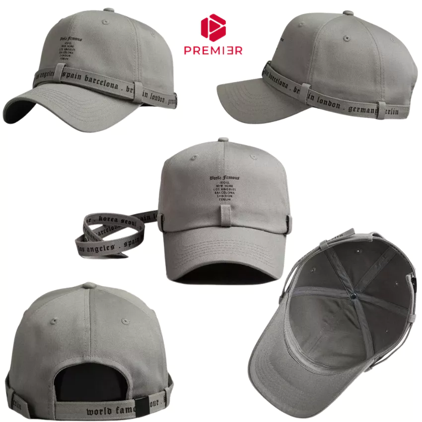 Mũ Lưỡi Trai PREMI3R NN248 Màu Xám Unisex Form Mềm