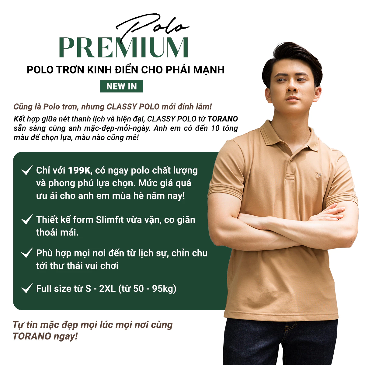 Áo Polo Nam SMART CLASSIC POLO TORANO thoáng khí thoải mái vải cotton trơn Nam Tính, Sang Trọng, Thanh Lịch ESTP038