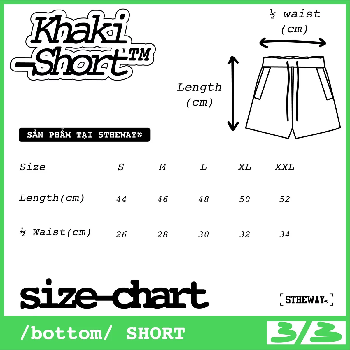 Quần short Kaki 5THEWAY /public icon/ SKATER SHORT KHAKI