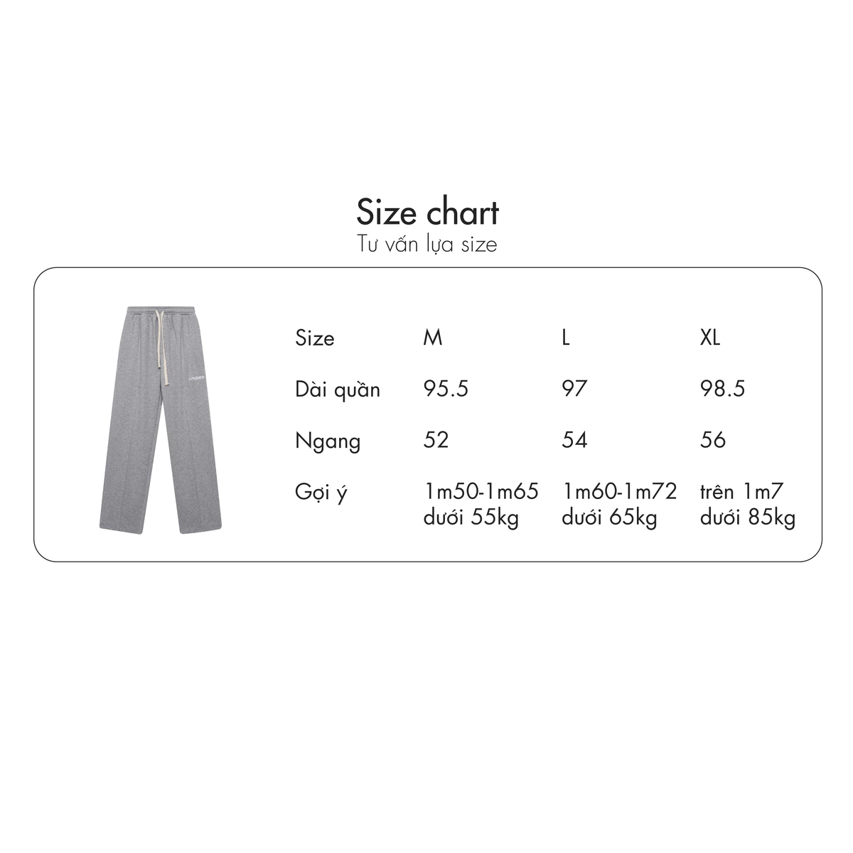 Quần ống rộng UNDER Basic Line Track Pants Nỉ chân cua - ULP001
