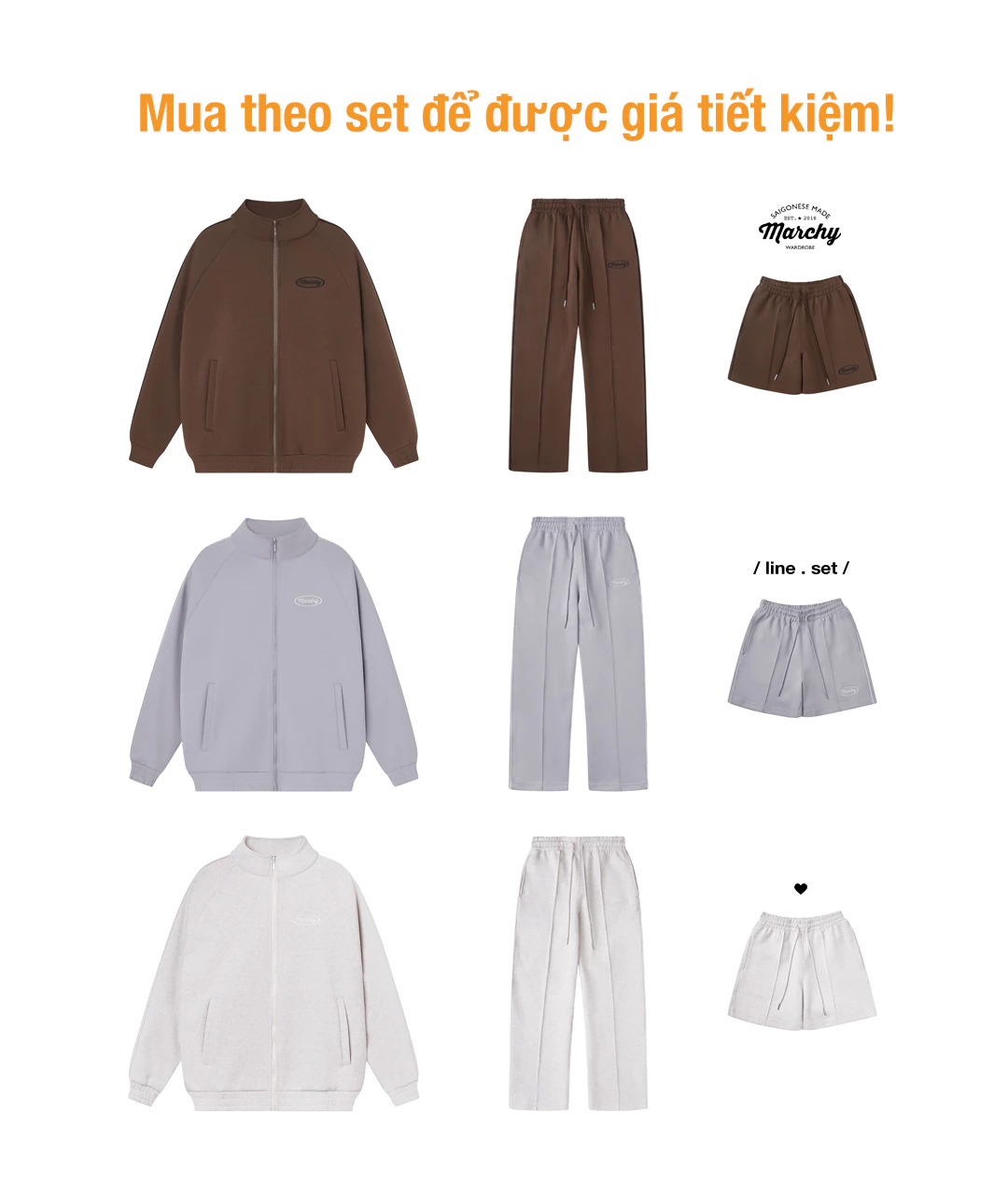 MARCHY - Line Jacket - Áo khoác không nón cổ cao