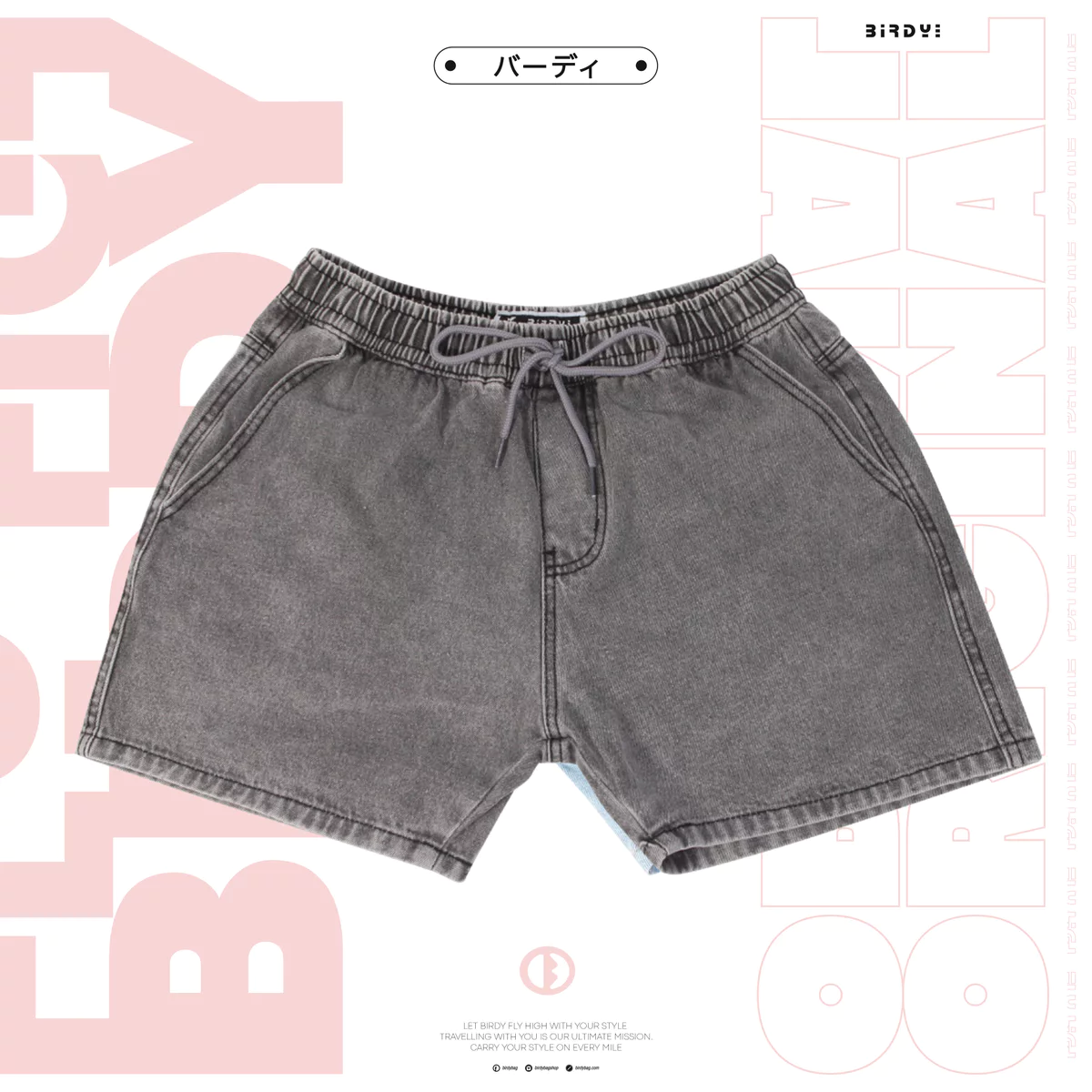 Quần Short Nam Nữ Birdybag Unisex - JEANS WASHED