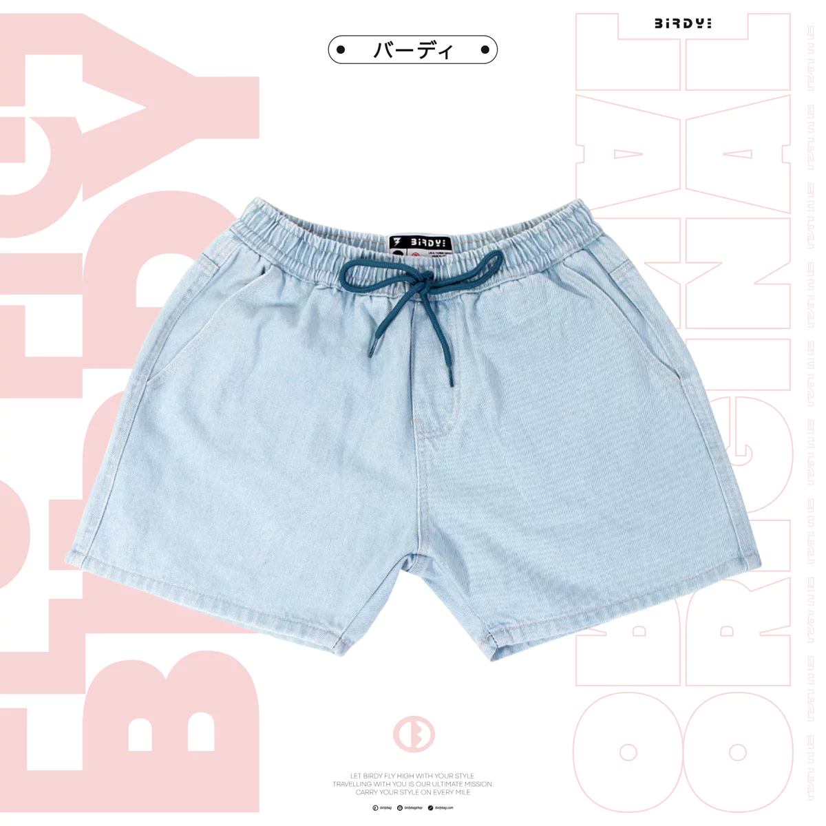 Quần Short Nam Nữ Birdybag Unisex - JEANS WASHED