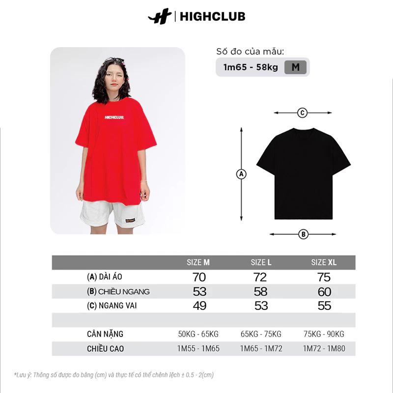 Áo Thun BASIC Tay Lỡ Unisex Nam/Nữ Nhiều Màu Cổ Tròn HIGHCLUB Brand Chính Hãng