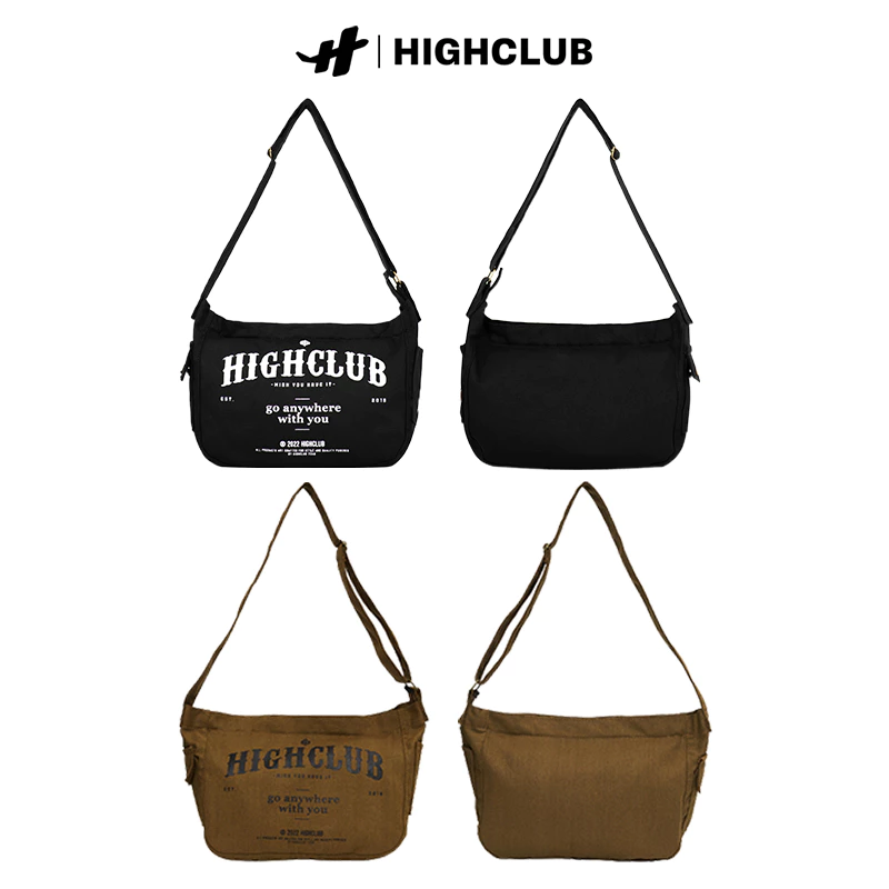 TÚI ĐEO CHÉO HIGHCLUB Shoulder Bag CANVAS ĐEN/NÂU