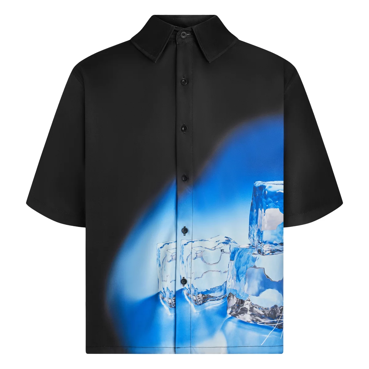 Áo sơ mi nam tay ngắn họa tiết cuban shirt local brand HUGU - ICE - áo sơ mi vải lụa, form regular, in chuyển nhiệt
