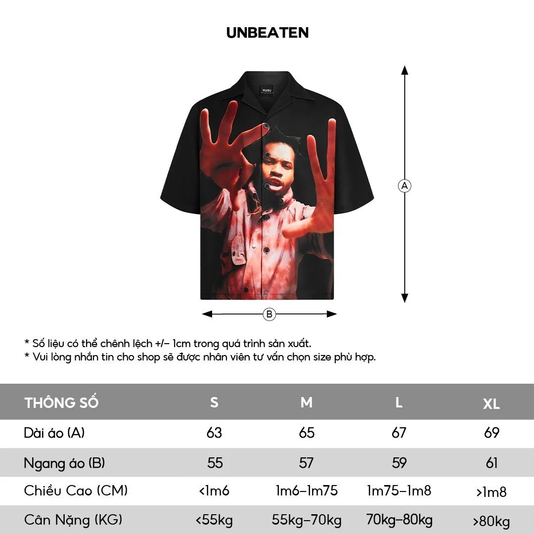Áo sơ mi nam tay ngắn cuban shirt local brand HUGU - UNBEATEN - cổ áo danton, vải lụa, form regular, in chuyển nhiệt