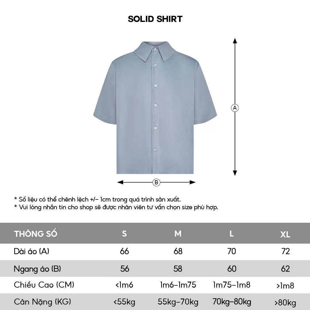 Áo sơ mi tay ngắn kaki dẻo, form boxy, thoáng mát, unisex basic HUGU Solid Shirt