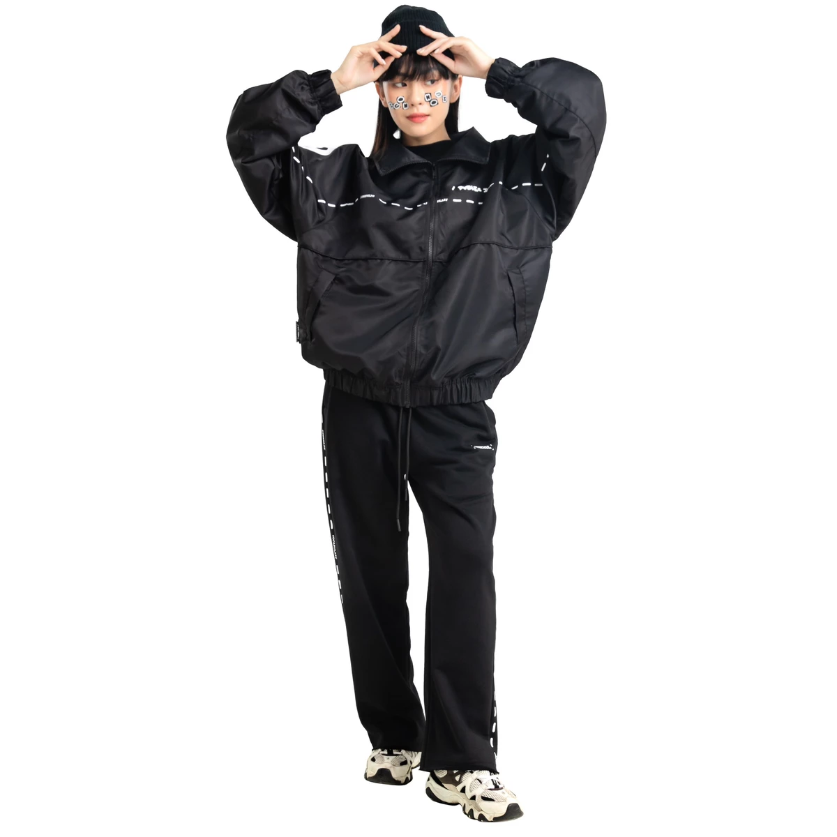 Quần Dài chất liệu nỉ chân cua màu đen 5THEWAY /street vocabulary FLEECE TROUSERS