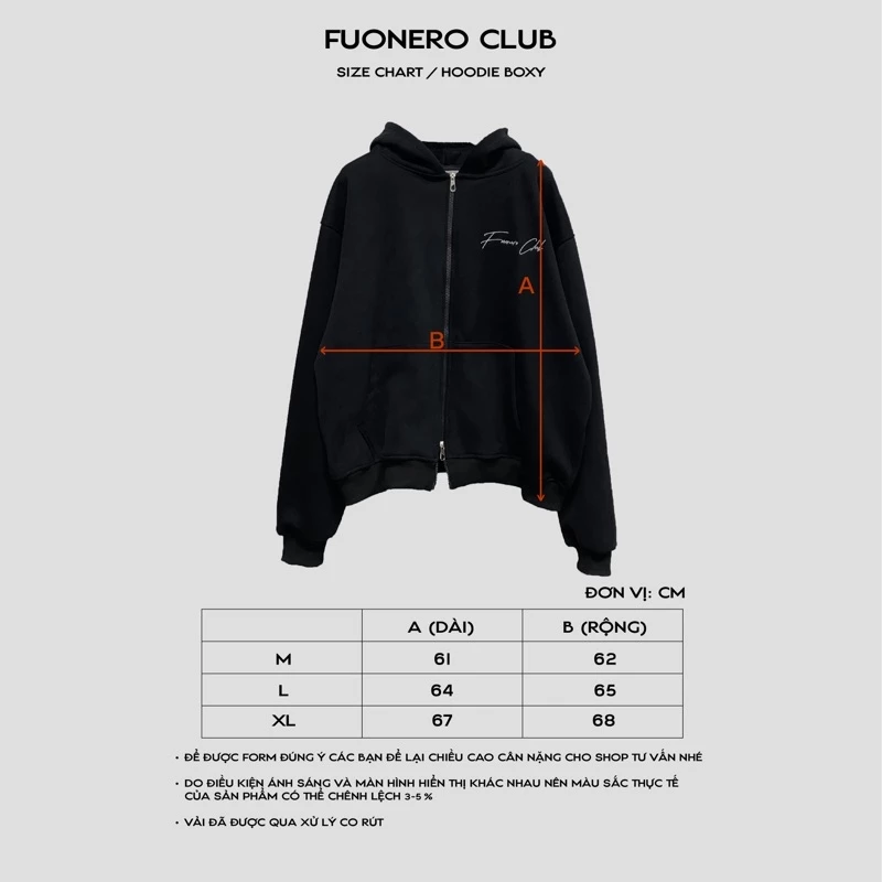 ÁO HOODIE ZIP BOXY FNC NỈ LÔNG CÁO / FUONERO CLUB