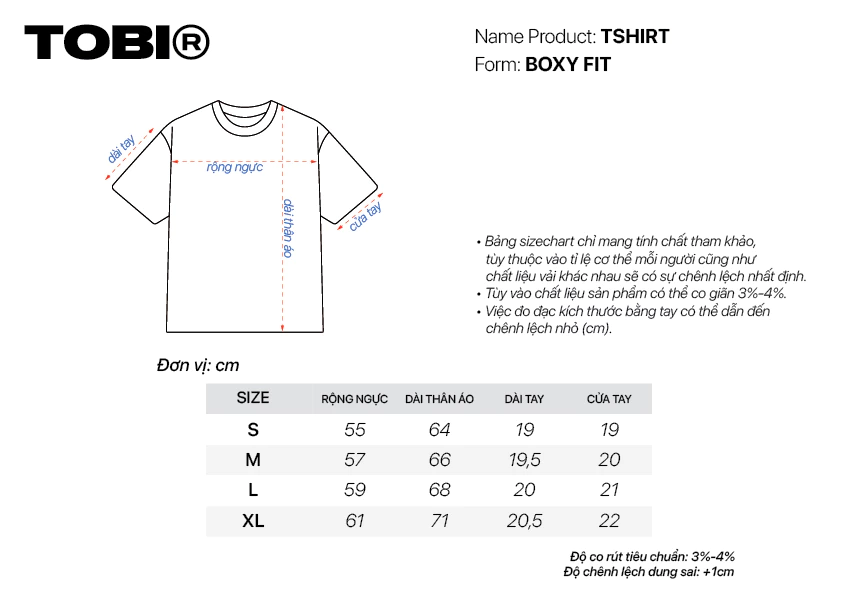 Áo Thun Trơn Tay Ngắn Basic TOBI