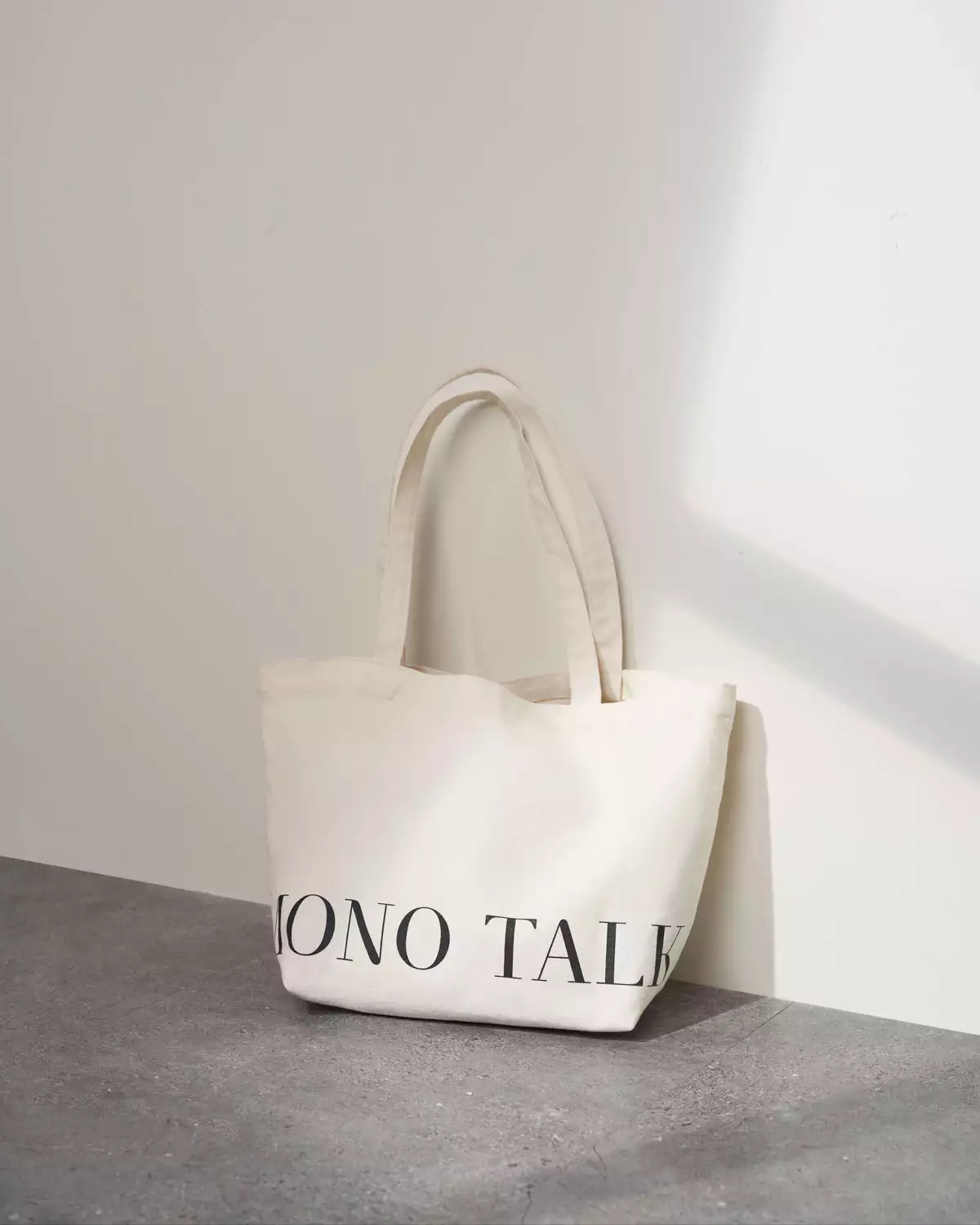 Túi Vải Canvas (màu trắng) MONO TALK chữ in Canvas Tote Bag P10003F