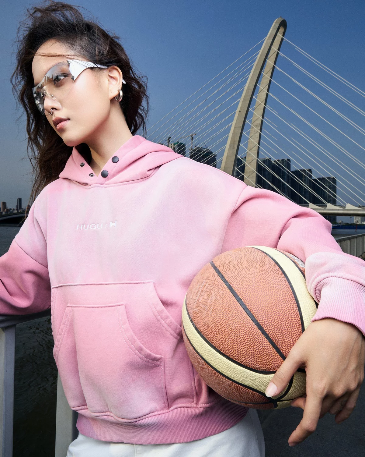 Áo khoác hoodie boxy unisex thêu logo HUGU - ALANTA WASH HOODIE - BOXY - Áo khoác hoodie wash, form boxy, nỉ bông cotton