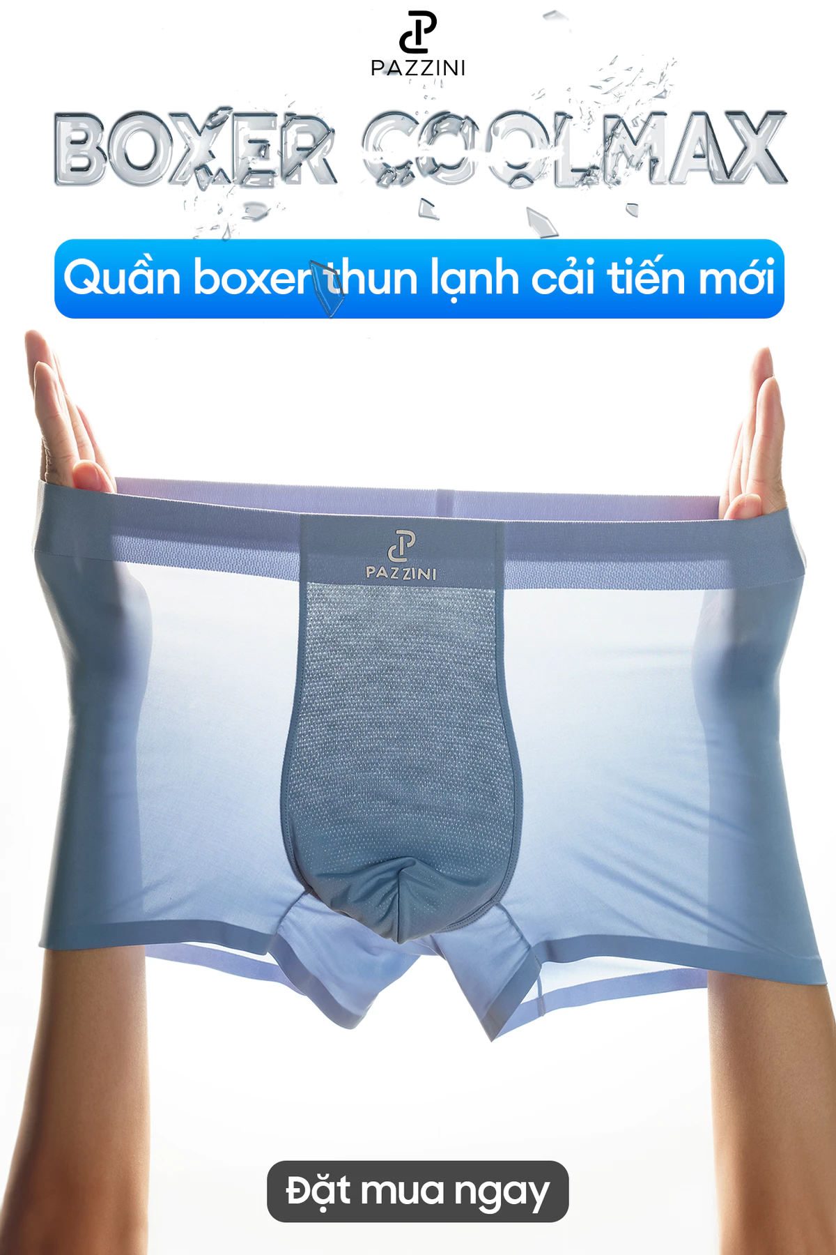 Quần lót nam boxer PAZZINI thun lạnh xuất xịn cao cấp, quần sịp nam co giãn 4 chiều, thấm hút kháng khuẩn tốt BX011