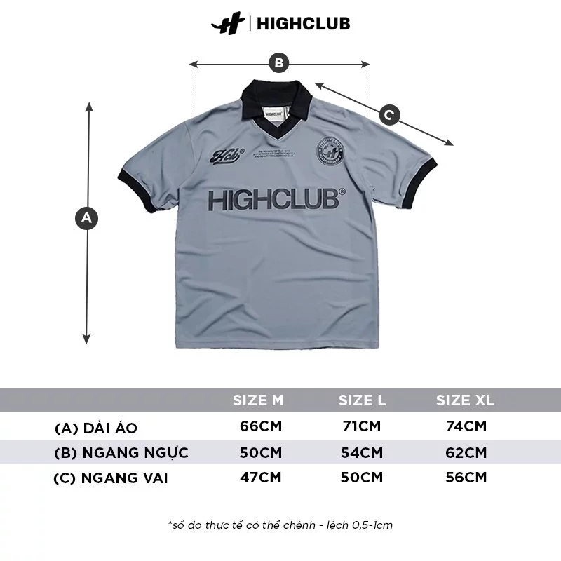 Áo thun mè HIGHCLUB JERSEY 93 form OVERSIZE thể thao - UNISEX - HIGHCLUB Chính hãng