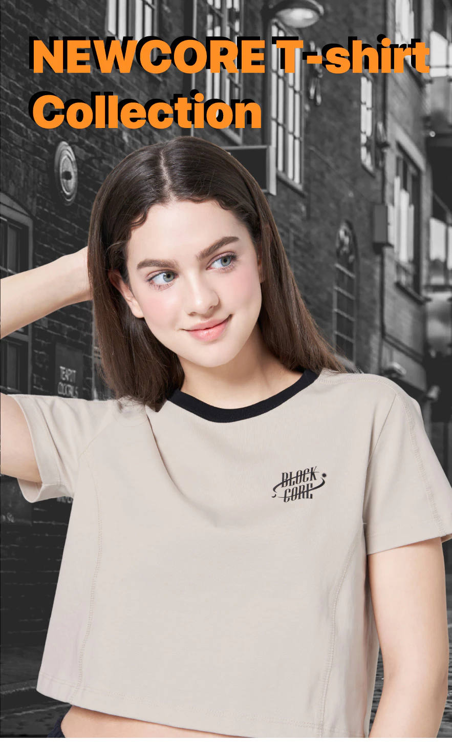 Áo thun Nữ tay ngắn LIMEORANGE phom crop LO24371401