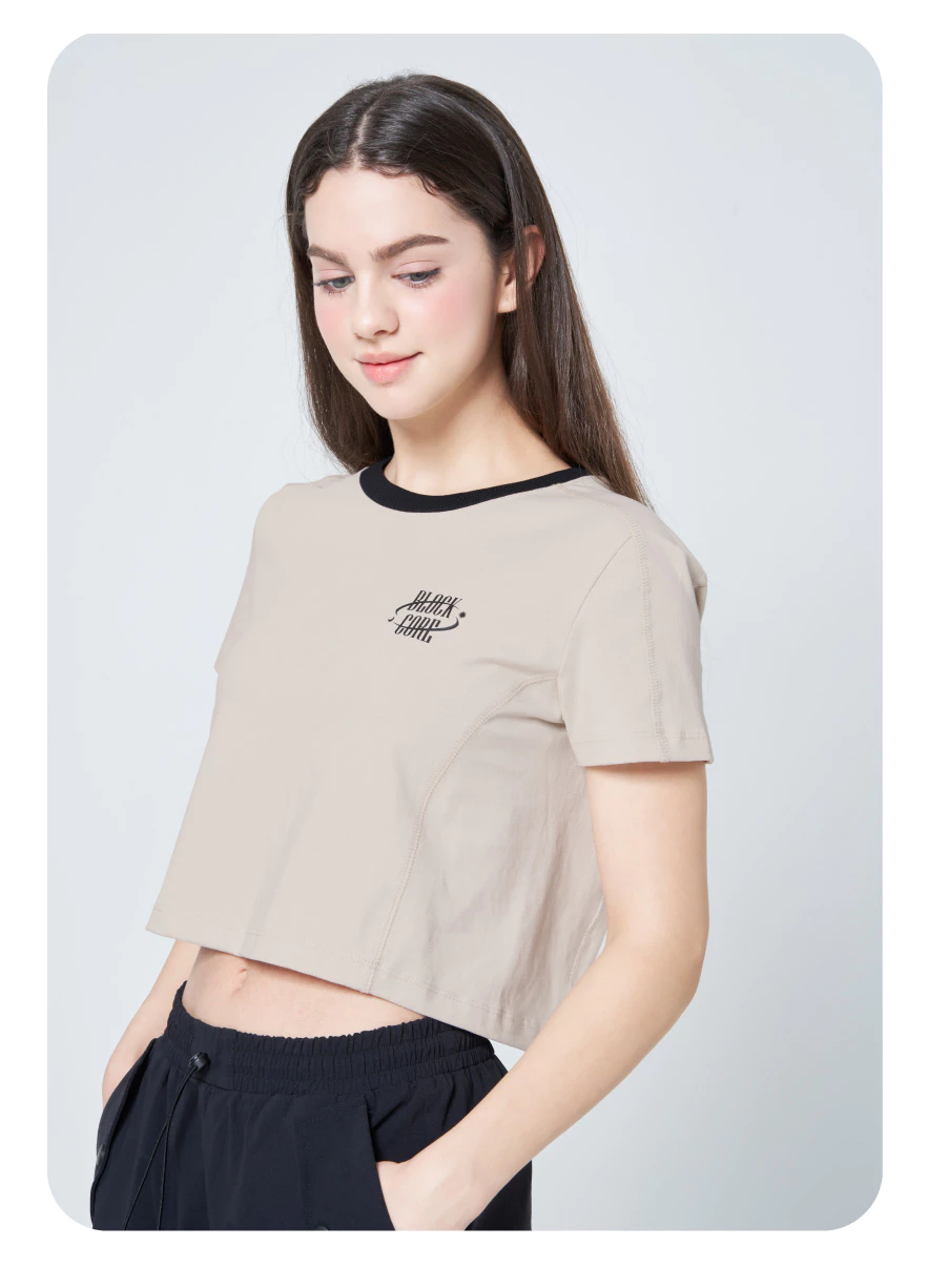 Áo thun Nữ tay ngắn LIMEORANGE phom crop LO24371401