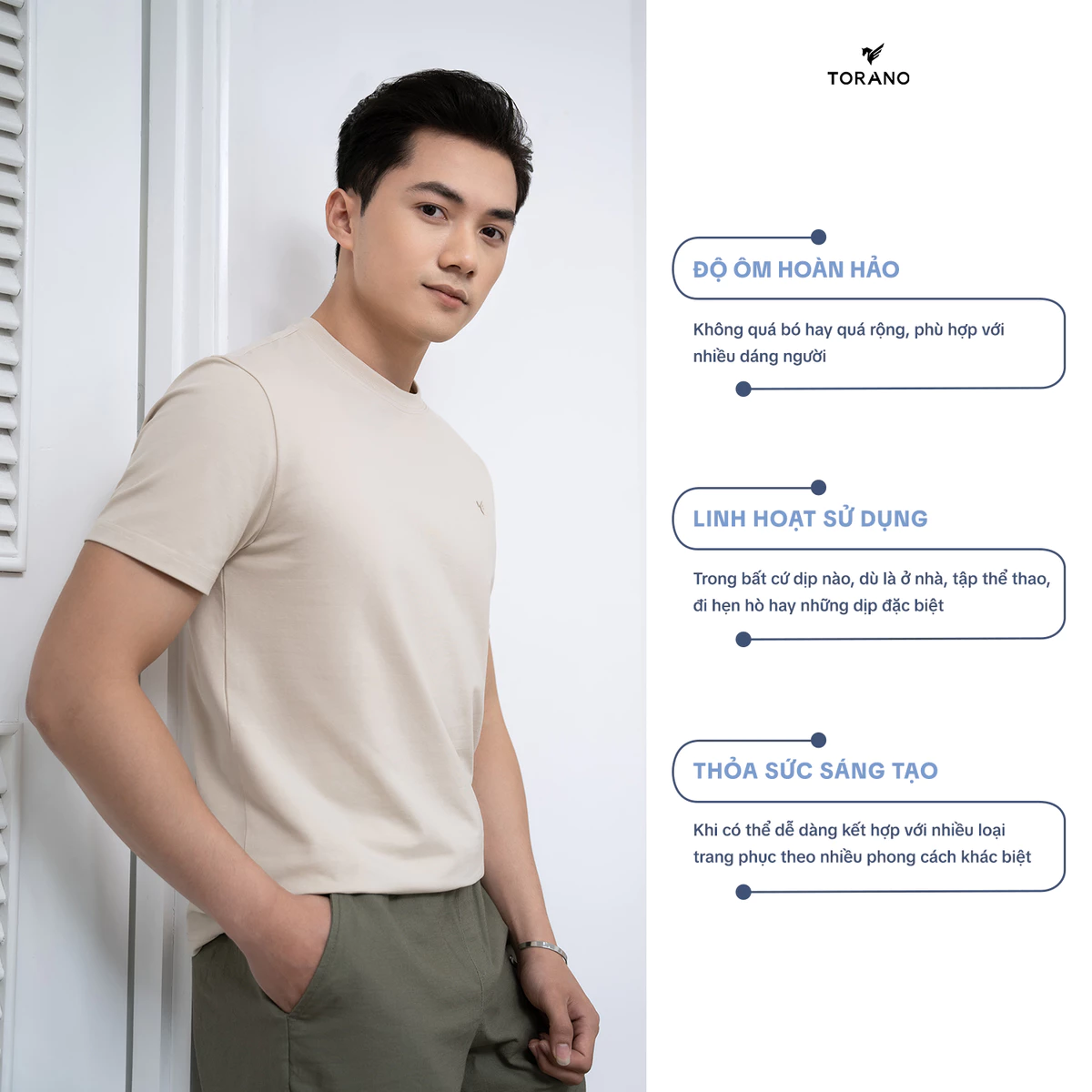 Áo thun nam ngắn tay SMART CORE TEE TORANO chất Cotton mát lạnh thoáng khí,co giãn thoải mái, thấm hút mồ hôi FSTS001